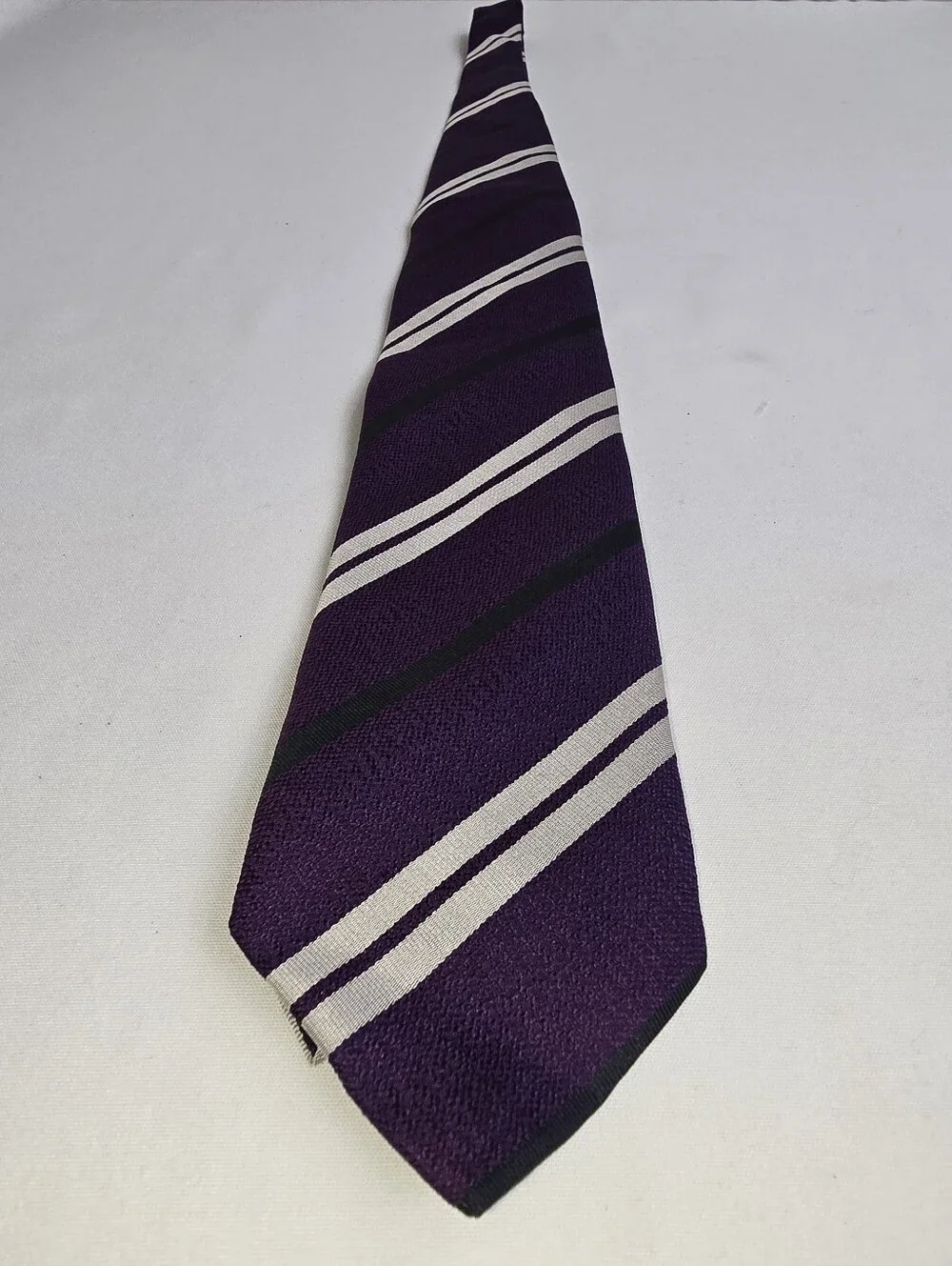 Seward & Stearn London The English Silk Tie Striped Purple Men's Neck tie